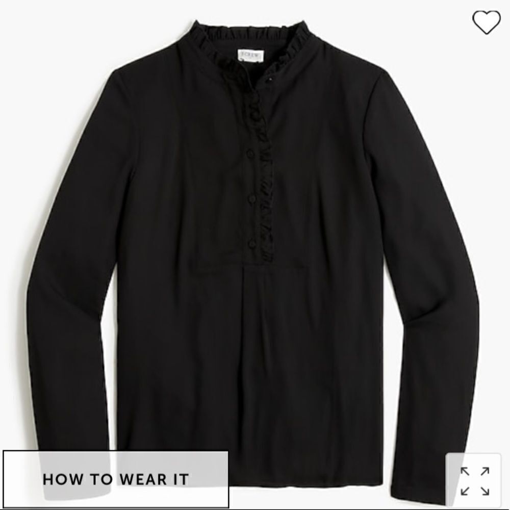 J. Crew Factory Long-sleeve top with ruffles Item BA742*